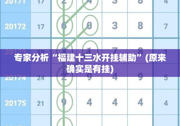 专家分析“福建十三水开挂辅助”(原来确实是有挂)