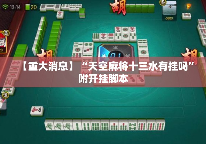 【重大消息】“天空麻将十三水有挂吗	”附开挂脚本
