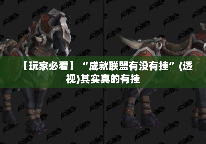 【玩家必看】“成就联盟有没有挂”(透视)其实真的有挂