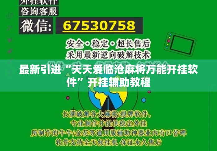 最新引进“天天爱临沧麻将万能开挂软件	”开挂辅助教程