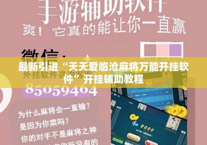 最新引进“天天爱临沧麻将万能开挂软件”开挂辅助教程