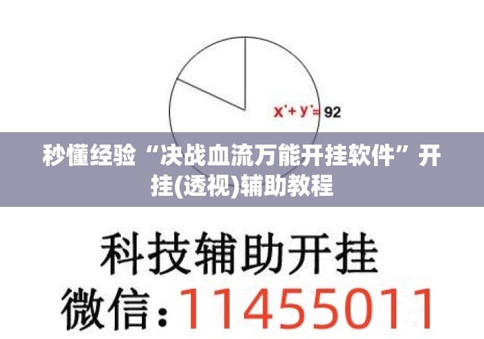 秒懂经验“决战血流万能开挂软件”开挂(透视)辅助教程