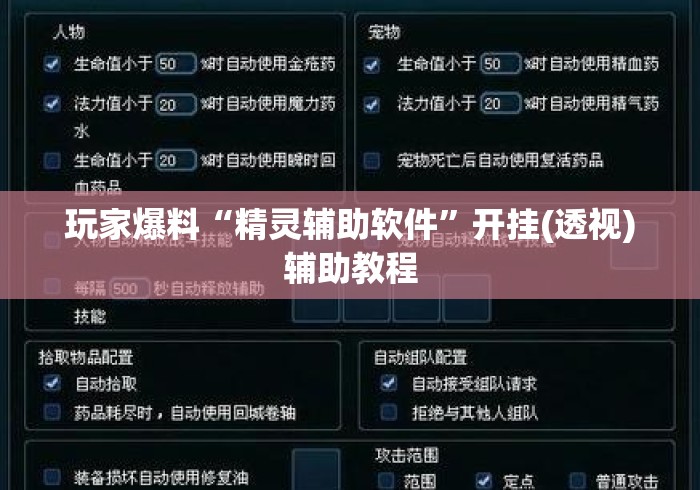 玩家爆料“精灵辅助软件”开挂(透视)辅助教程