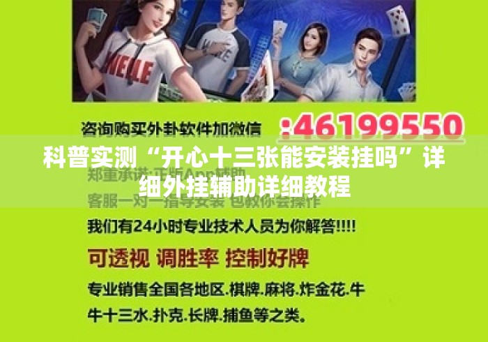 科普实测“开心十三张能安装挂吗”详细外挂辅助详细教程