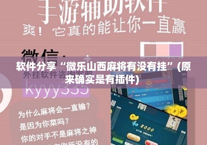 软件分享“微乐山西麻将有没有挂	”(原来确实是有插件) 