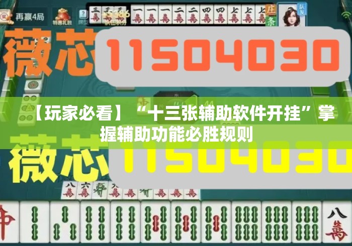 【玩家必看】“十三张辅助软件开挂	”掌握辅助功能必胜规则