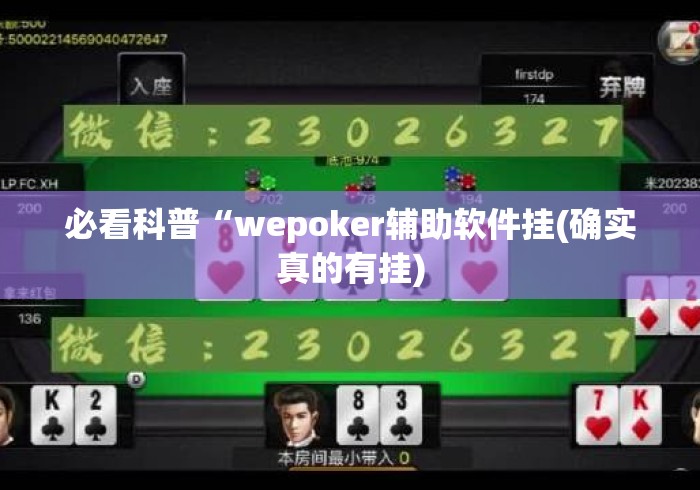 必看科普“wepoker辅助软件挂(确实真的有挂)