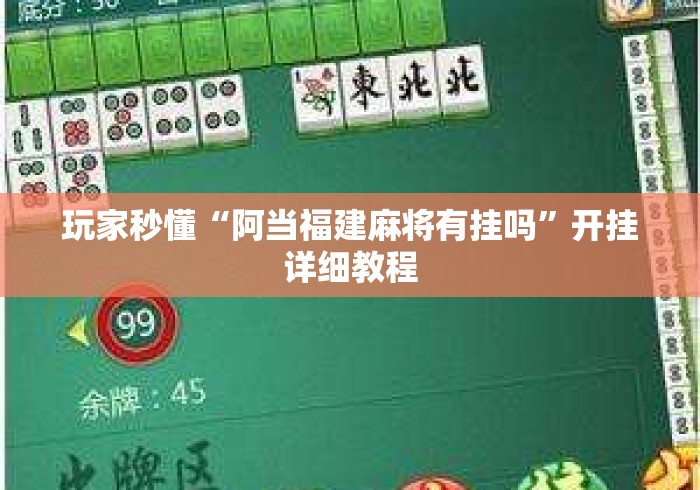 玩家秒懂“阿当福建麻将有挂吗”开挂详细教程