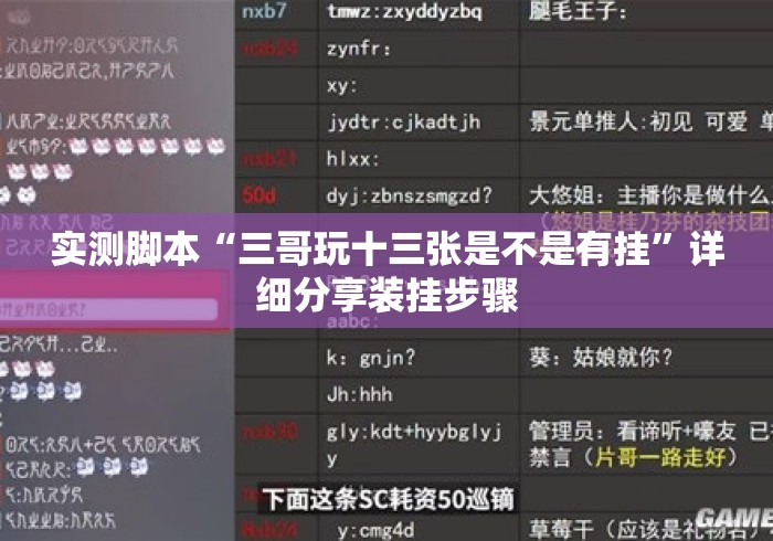 实测脚本“三哥玩十三张是不是有挂”详细分享装挂步骤