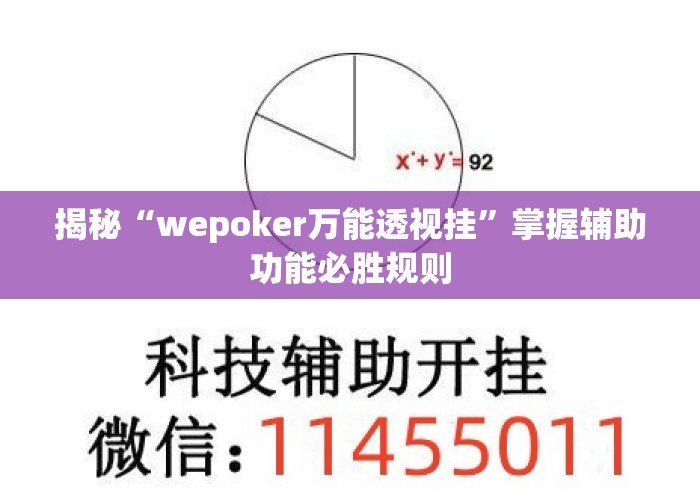 揭秘“wepoker万能透视挂”掌握辅助功能必胜规则
