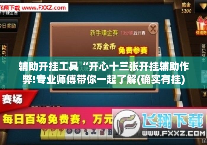辅助开挂工具“开心十三张开挂辅助作弊!专业师傅带你一起了解(确实有挂)