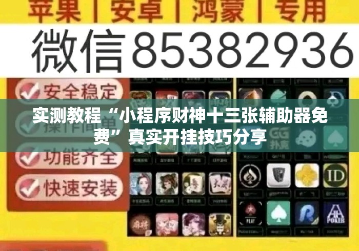 实测教程“小程序财神十三张辅助器免费”真实开挂技巧分享