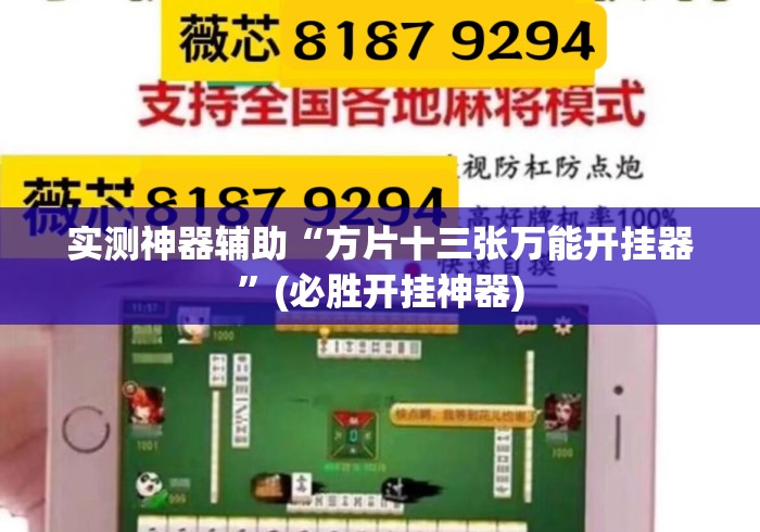 实测神器辅助“方片十三张万能开挂器”(必胜开挂神器)