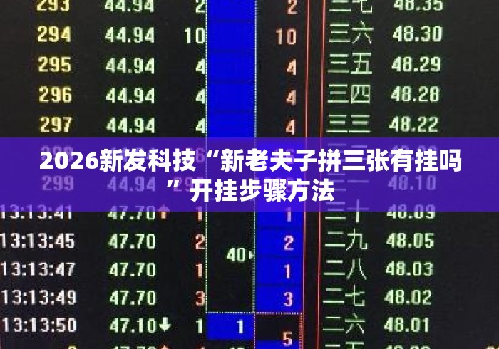 2026新发科技“新老夫子拼三张有挂吗	”开挂步骤方法