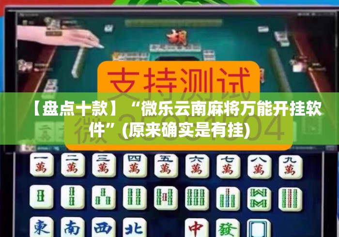 【盘点十款】“微乐云南麻将万能开挂软件	”(原来确实是有挂)