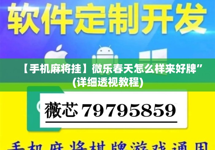 【手机麻将挂】微乐春天怎么样来好牌”(详细透视教程)