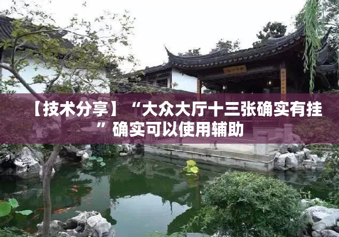 【技术分享】“大众大厅十三张确实有挂”确实可以使用辅助