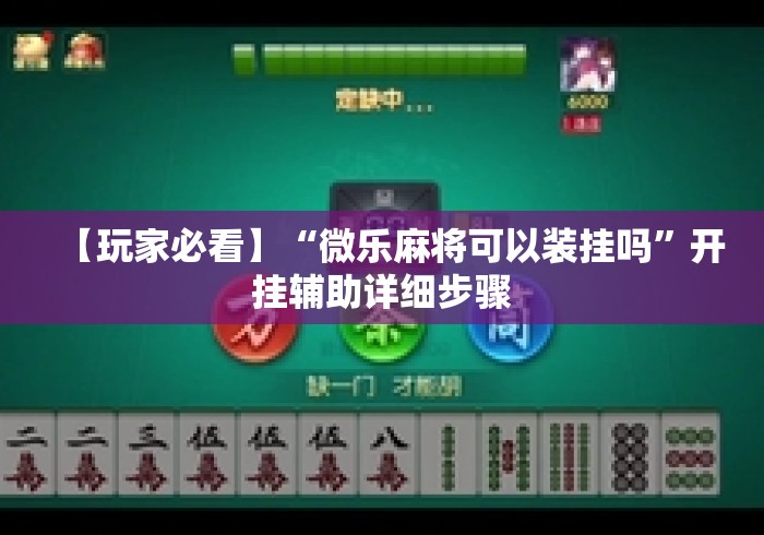 【玩家必看】“微乐麻将可以装挂吗”开挂辅助详细步骤