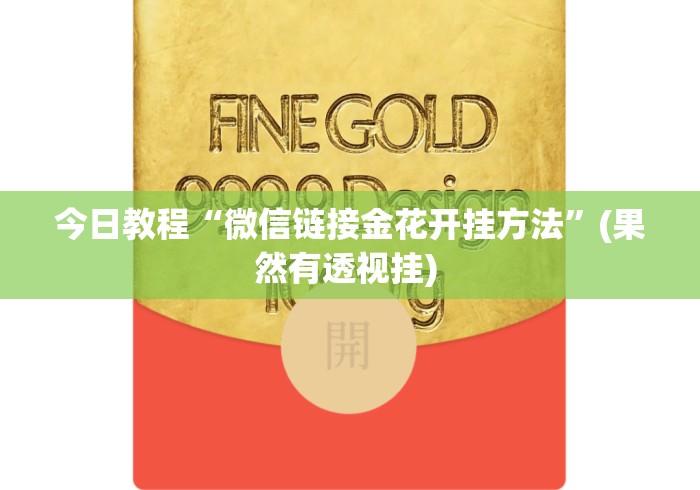 今日教程“微信链接金花开挂方法”(果然有透视挂) 