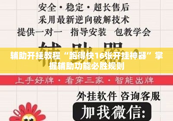 辅助开挂教程“跑得快16张开挂神器”掌握辅助功能必胜规则