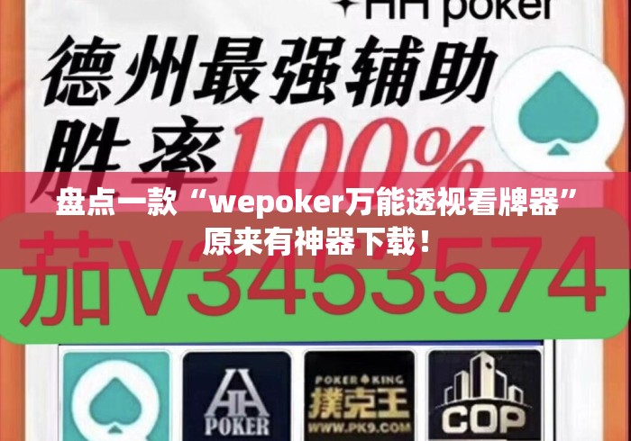 盘点一款“wepoker万能透视看牌器”原来有神器下载！