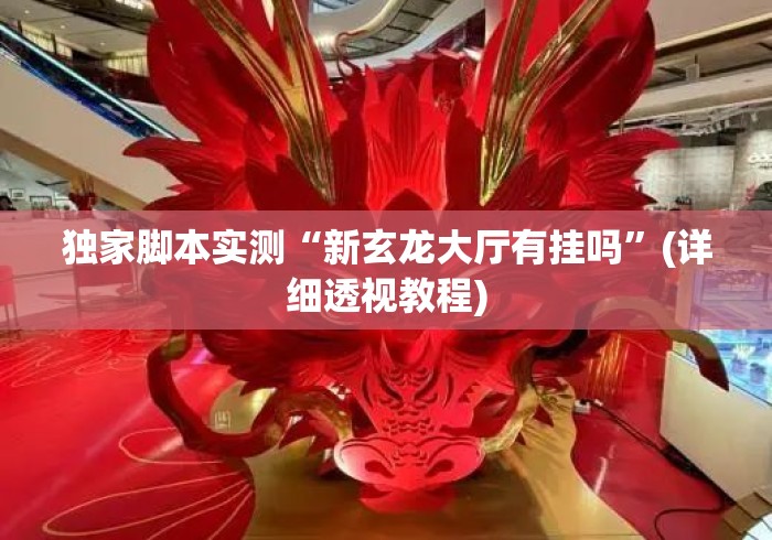 独家脚本实测“新玄龙大厅有挂吗”(详细透视教程)
