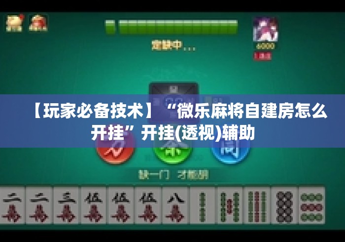 【玩家必备技术】“微乐麻将自建房怎么开挂	”开挂(透视)辅助