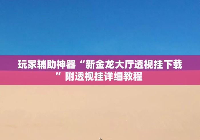 玩家辅助神器“新金龙大厅透视挂下载”附透视挂详细教程 