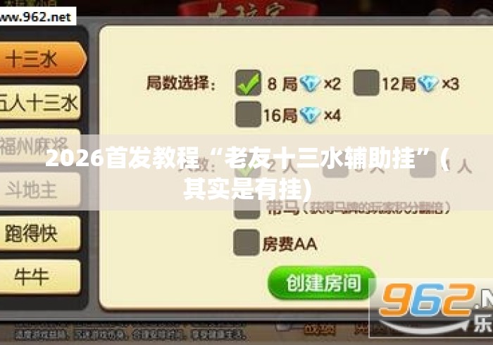 2026首发教程“老友十三水辅助挂”(其实是有挂)