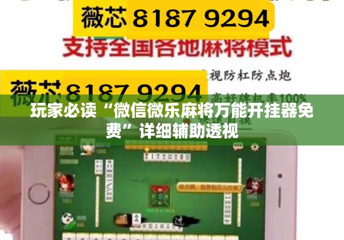 玩家必读“微信微乐麻将万能开挂器免费”详细辅助透视
