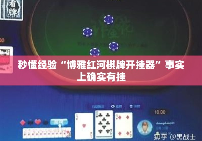 秒懂经验“博雅红河棋牌开挂器”事实上确实有挂