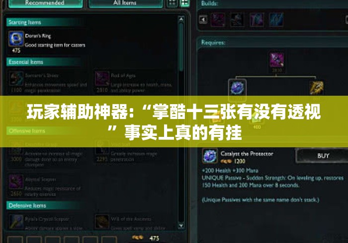 玩家辅助神器:“掌酷十三张有没有透视”事实上真的有挂