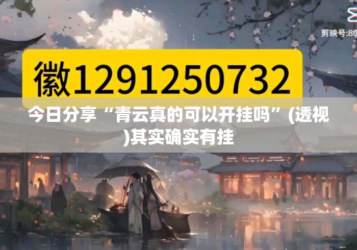 今日分享“青云真的可以开挂吗”(透视)其实确实有挂