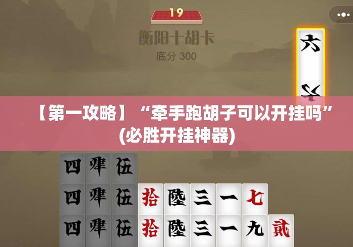 【第一攻略】“牵手跑胡子可以开挂吗”(必胜开挂神器)