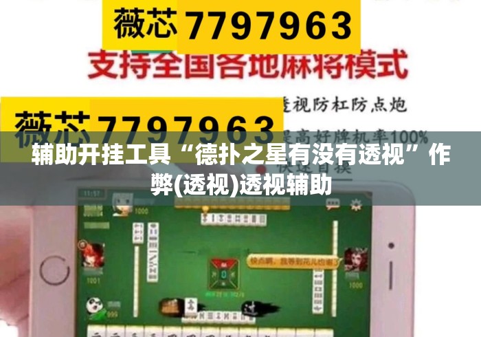 辅助开挂工具“德扑之星有没有透视”作弊(透视)透视辅助