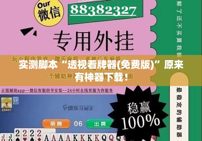 实测脚本“透视看牌器(免费版)”原来有神器下载！