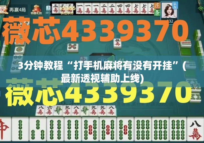 3分钟教程“打手机麻将有没有开挂”(最新透视辅助上线)