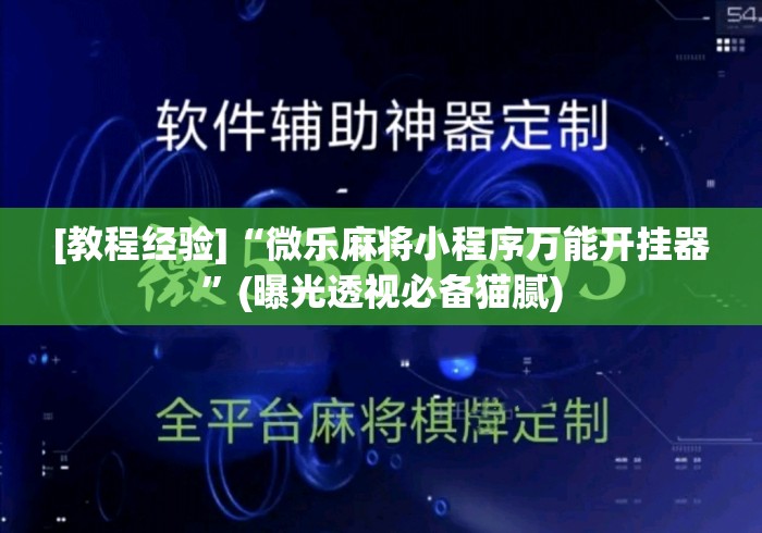 [教程经验]“微乐麻将小程序万能开挂器	”(曝光透视必备猫腻)