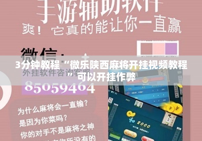 3分钟教程“微乐陕西麻将开挂视频教程”可以开挂作弊