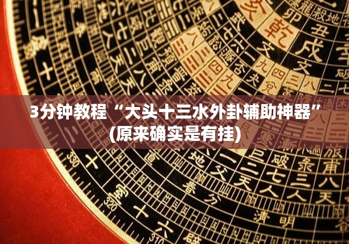 3分钟教程“大头十三水外卦辅助神器”(原来确实是有挂)