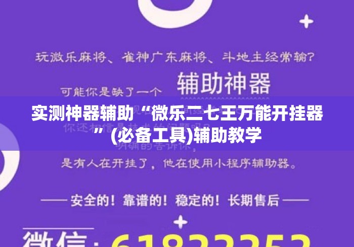实测神器辅助“微乐二七王万能开挂器”(必备工具)辅助教学