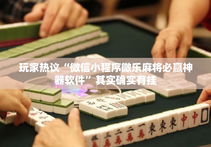 玩家热议“微信小程序微乐麻将必赢神器软件”其实确实有挂