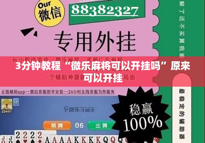 3分钟教程“微乐麻将可以开挂吗”原来可以开挂