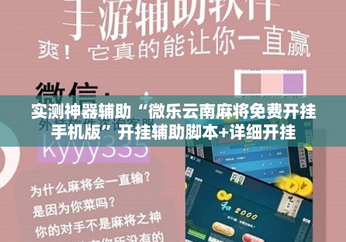 实测神器辅助“微乐云南麻将免费开挂手机版”开挂辅助脚本+详细开挂