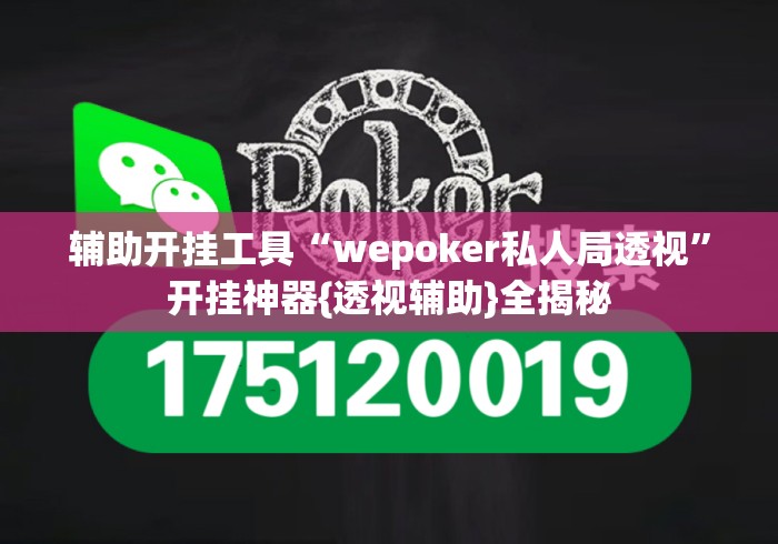 辅助开挂工具“wepoker私人局透视”开挂神器{透视辅助}全揭秘
