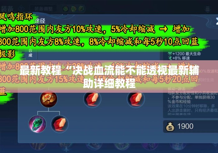 最新教程“决战血流能不能透视最新辅助详细教程 最新教程“决战血流能不能透视最新辅助详细教程