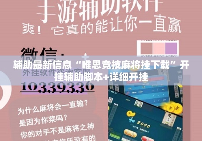 辅助最新信息“唯思竞技麻将挂下载”开挂辅助脚本+详细开挂