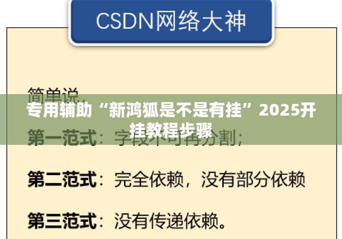 专用辅助“新鸿狐是不是有挂”2025开挂教程步骤