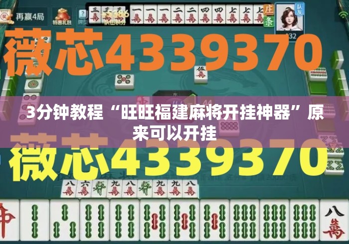 3分钟教程“旺旺福建麻将开挂神器”原来可以开挂
