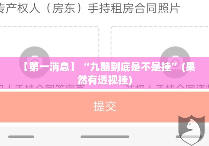 【第一消息】“九酷到底是不是挂”(果然有透视挂)